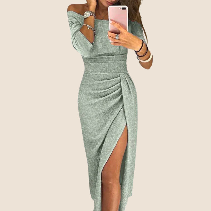 Marina | Elegante vestido maxi con cuello halter y corte fluido