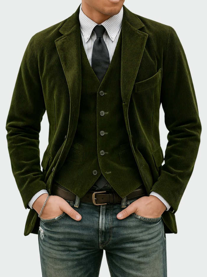 Eduardo | Conjunto de 2 piezas: Blazer y Chaleco de Pana