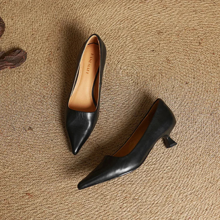 Anok Tacones Altos de Cuero Auténtico