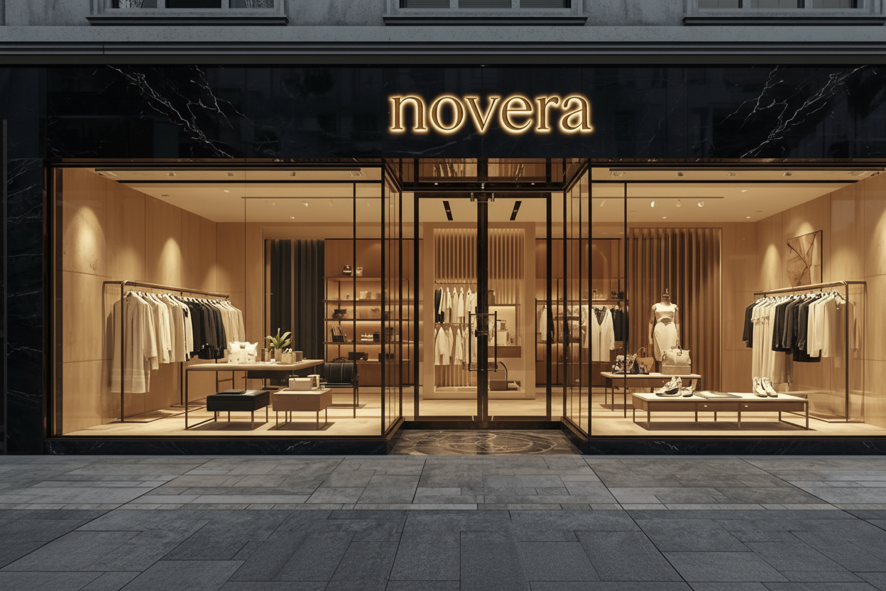 Novera storefront met logo